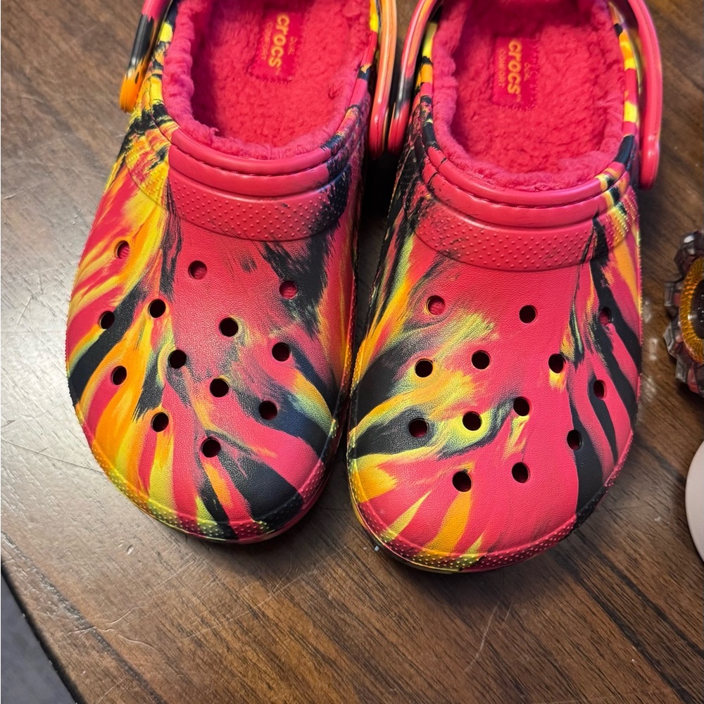 CROCS Kids' Vibrant Pink and Yellow Slippers